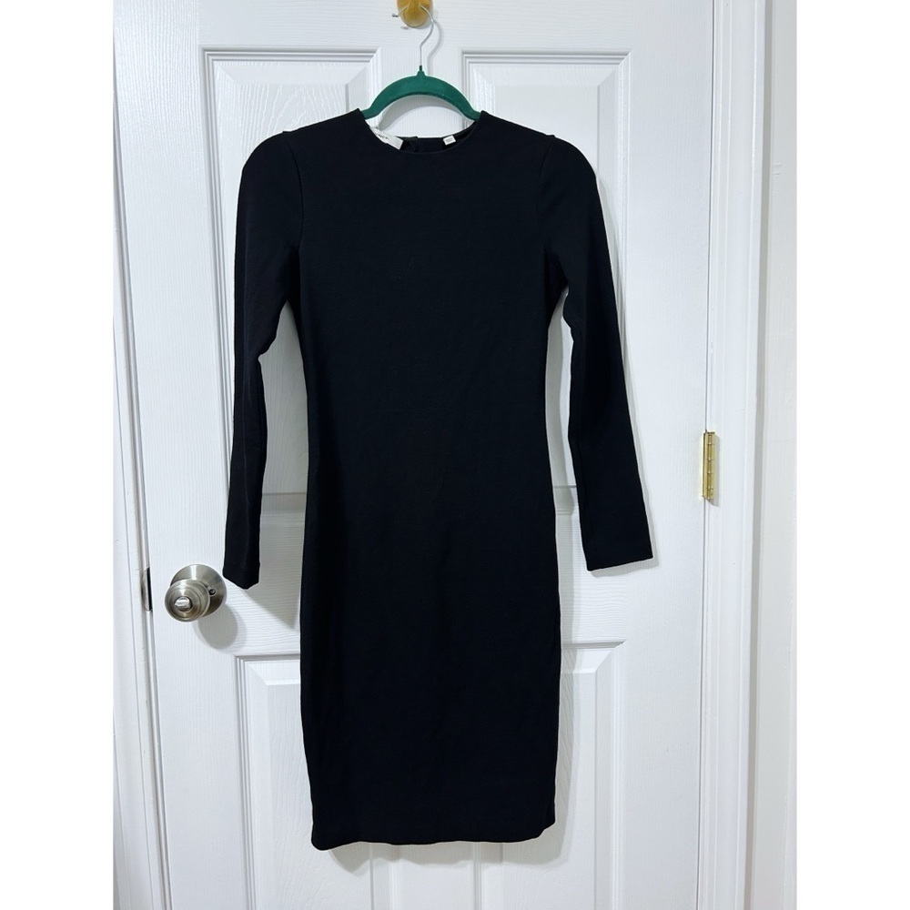 Vince Structured Solid Zip Back Midi Dress in Bla… - image 4